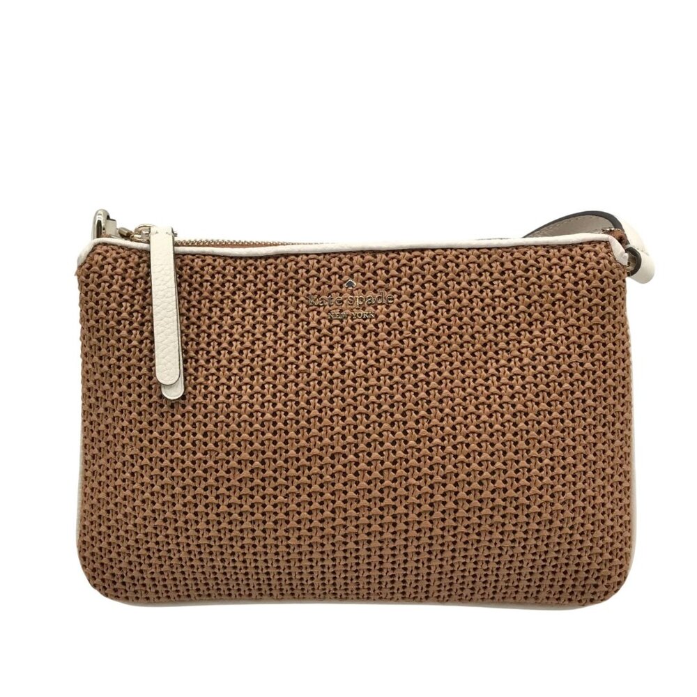 Kate Spade Brown Straw Jackson Crossbody Bag